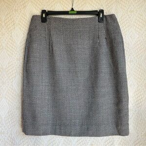 Vintage Worsted Wool Houndstooth Pencil Skirt Late 80s - Early 90s Made in USA